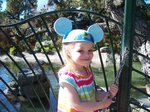 Sarah waiting in line to meet the fairies at Disneyland