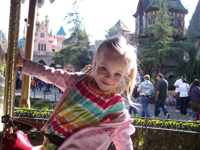 Sarah on the Carousel at Disneyland