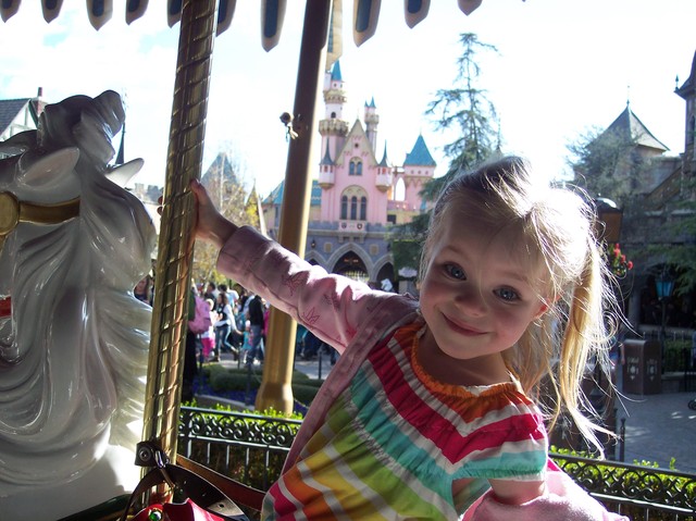 Sarah on the Carousel at Disneyland