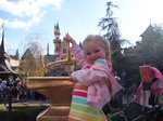 Sarah pulling the sword from the stone at Disneyland