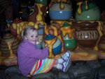Sarah eating  Pooh's honey at Disneyland