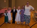 Emily, Sarah, Nathan, Emma, Andrea, and Mackenzie at Emma's Baptism