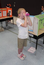 Emma as Jane Goodall for her school's "Wax Museum"