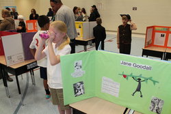 Emma as Jane Goodall for her school's "Wax Museum"