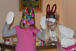 Sarah and Emma as bunnies