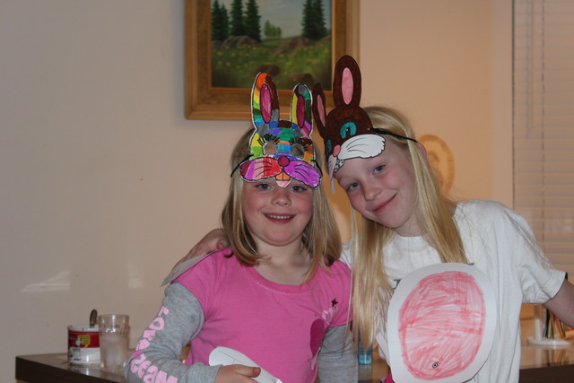 Sarah and Emma as bunnies