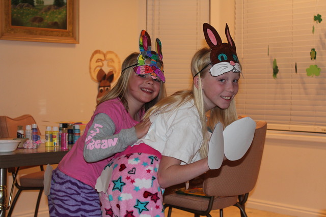 Sarah and Emma as bunnies