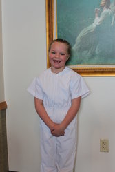 Sarah on her baptism day