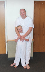 Sarah with Steve on her baptism day