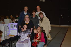 Sarah as Ada Lovelace in her Wax Museum with Tom, Camille, Steve, Jillian, Kaitlyn, Sharon Collard, and Sharon's Daughter