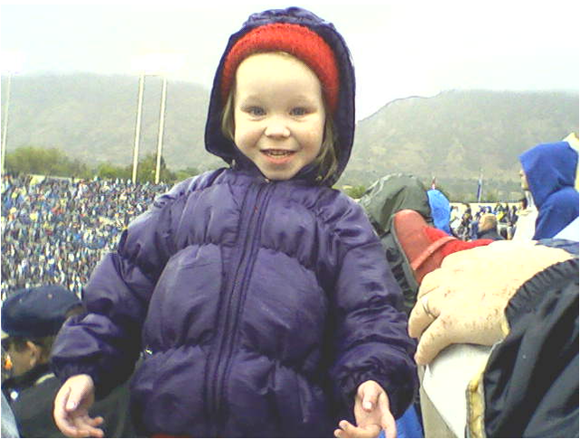 Emma at BYU football game