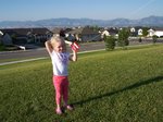 Sarah flying kite at park