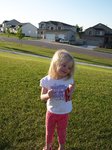 Sarah flying kite at park