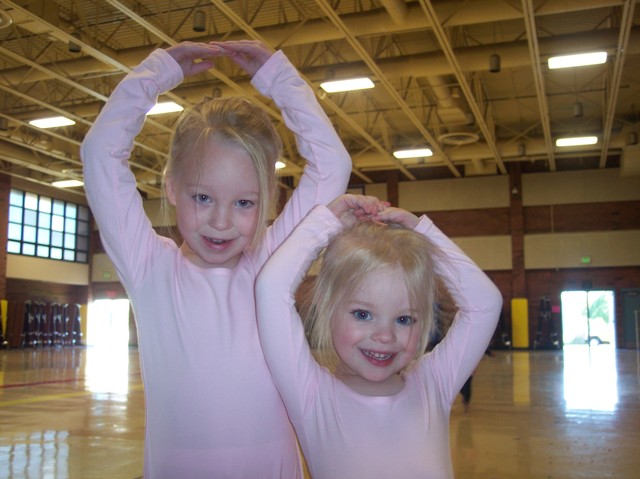 Emma and Sarah's first ballet class