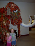 Emma and Sarah by a Mammoth at a museum