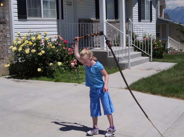 Emma trying to use Steve's whip