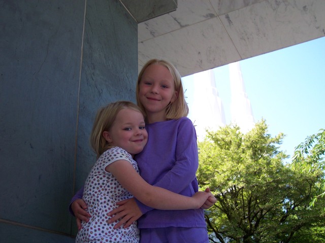 Emma and Sarah at Portland Temple