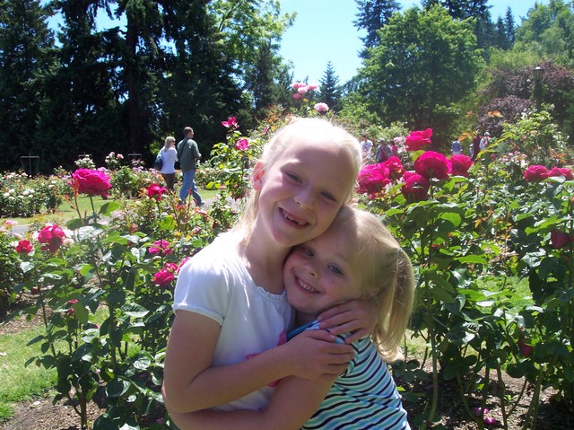 Emma and Sarah at Portland Rose Garden