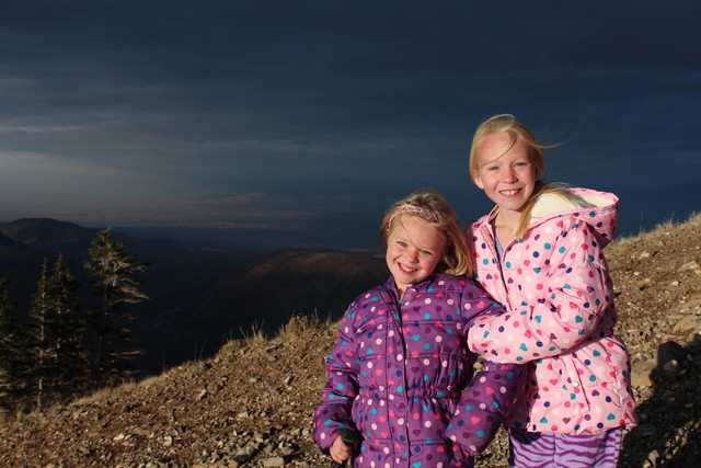 Emma and Sarah at the top of Butterfield Canyon