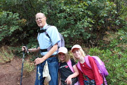 Tom, Sarah and Emma on the Grandeur Peak trail