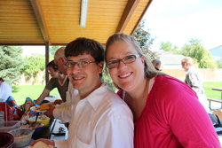 Jared and Amelia after Nathan's baptism