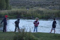 Sarah at the Fathers' and Sons' outing with the boys