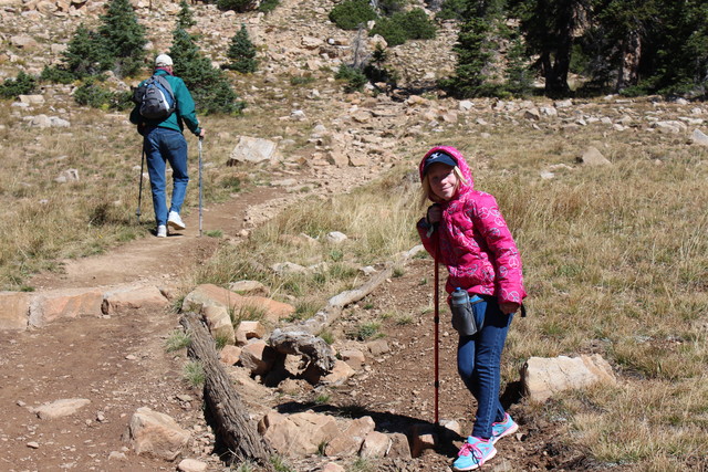 Emma and Grandpa on the Bald Mountain Trail