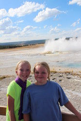 Emma and Sarah in Yellowstone