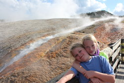 Emma and Sarah in Yellowstone