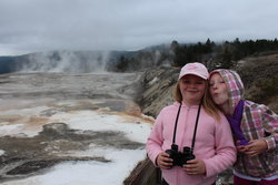 Sarah and Emma at Mammoth Hot Springs