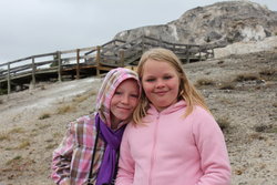 Sarah and Emma at Mammoth Hot Springs