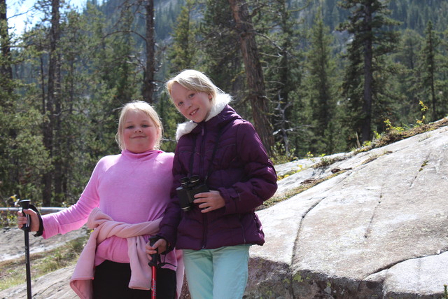 Sarah and Emma on Hidden Falls Trail in Grand Teton National Park