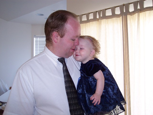 Emma and Steve on the morning of her 1st birthday