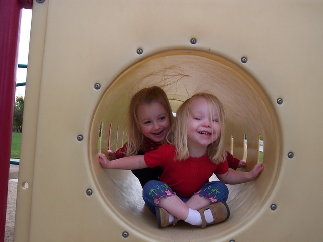 Emma and Andrea at a park