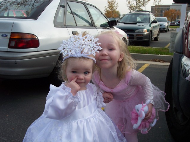 Emma and Sarah on Halloween