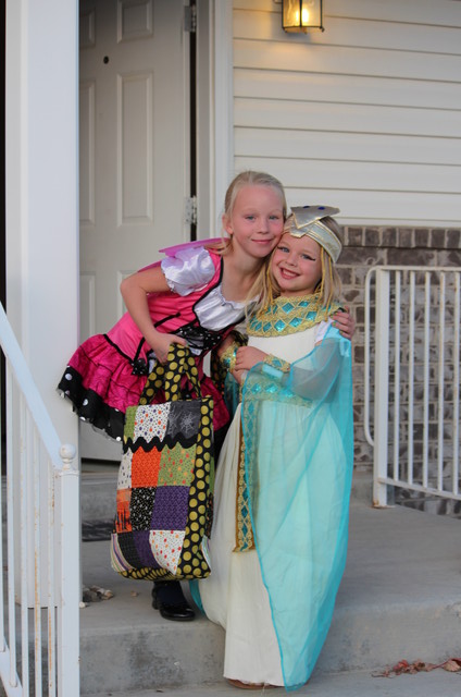 Emma and Sarah on Halloween