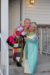 Emma and Sarah on Halloween