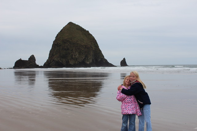 Emma and Sarah at Cannon Beach