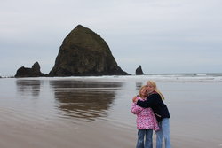 Emma and Sarah at Cannon Beach