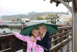 Emma and Sarah on the Astoria pier