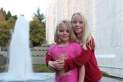 Emma and Sarah at the Portland Temple