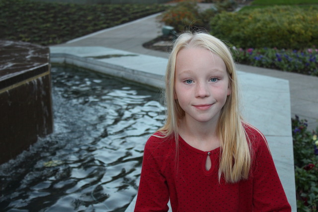 Emma at the Portland Temple