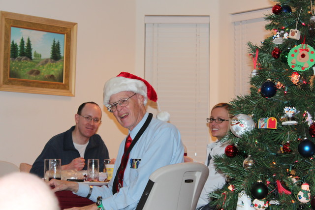David, Tom, and Jillian at Christmas Dinner