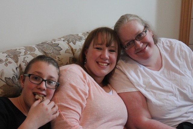 Andrea, Mackenzie, and Camille at Thornock Christmas Party