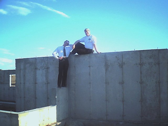David and Steven on top of the foundation